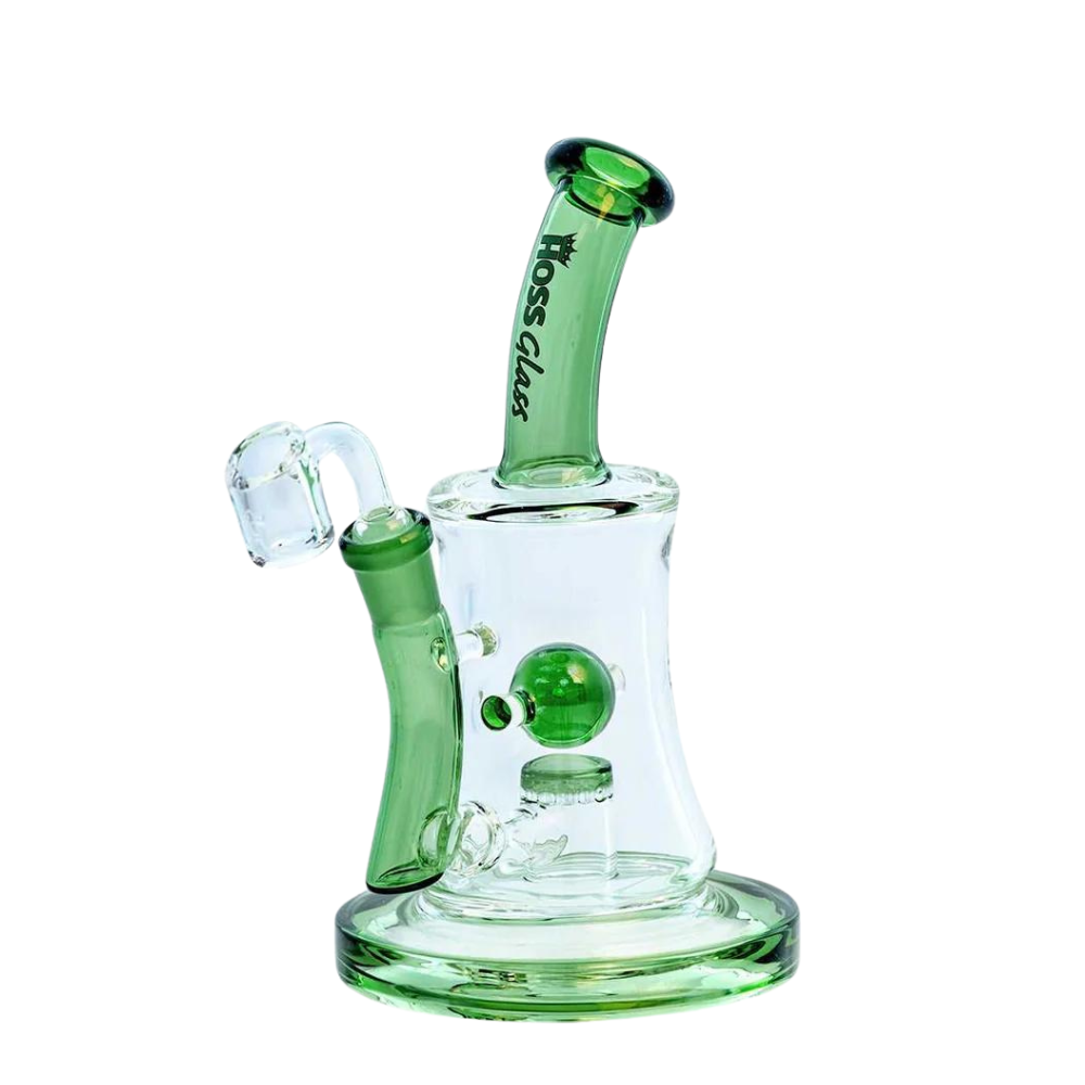 10" Hoss Glass Hourglass Marble Rig