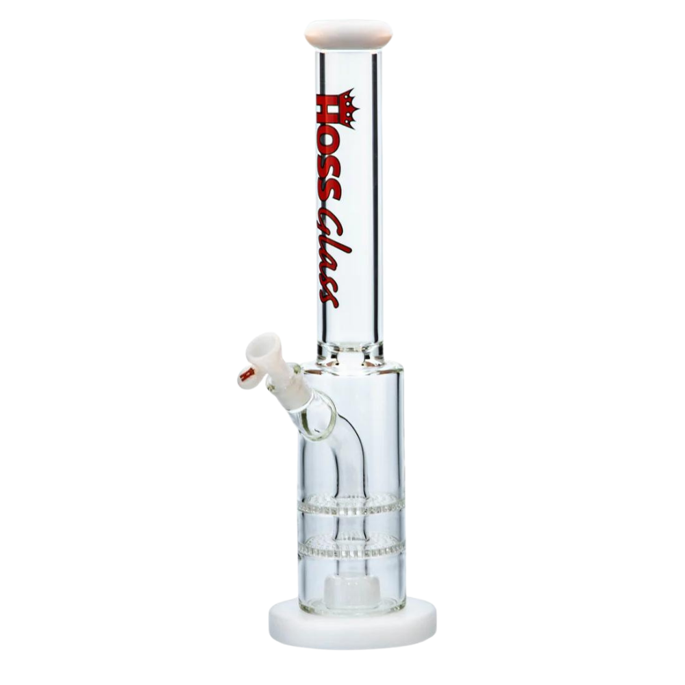 18" Hoss Glass Double Disk Straight With Removable Parts
