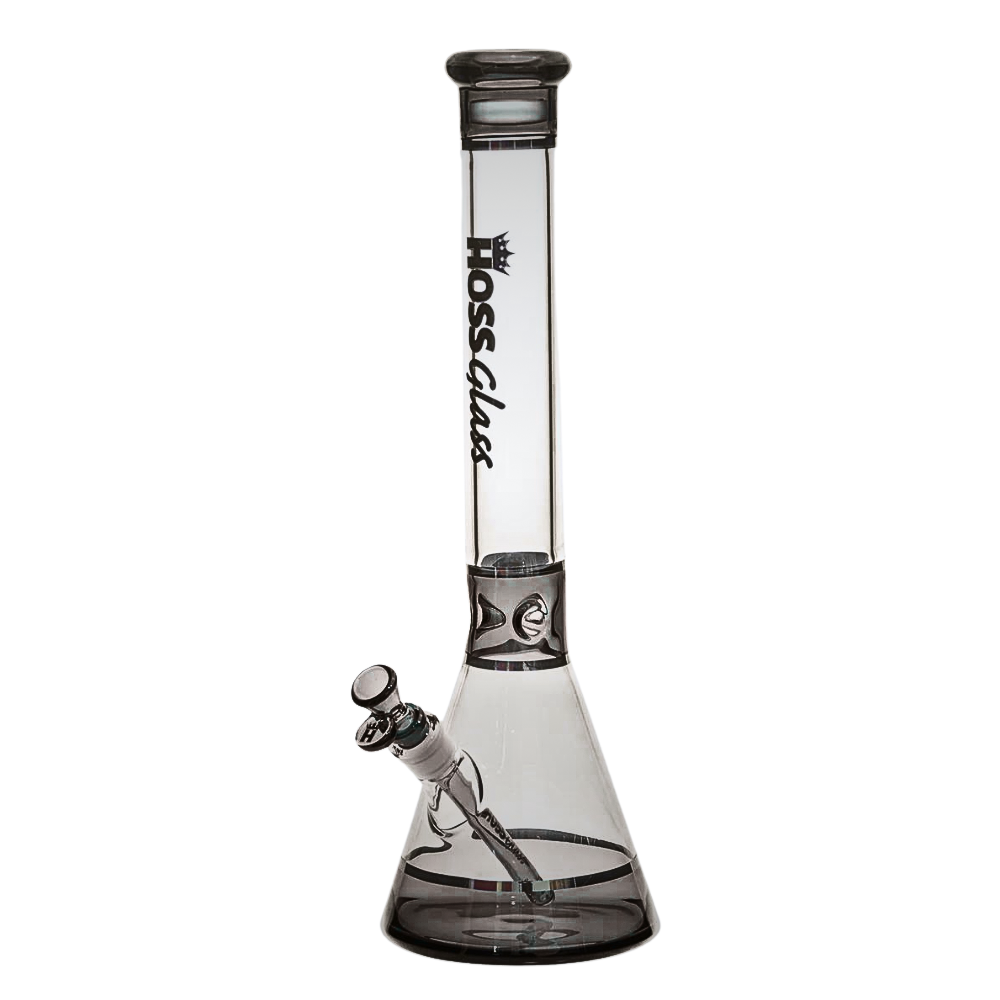 18" Hoss Glass Tri-Section Platinum Banded Beaker