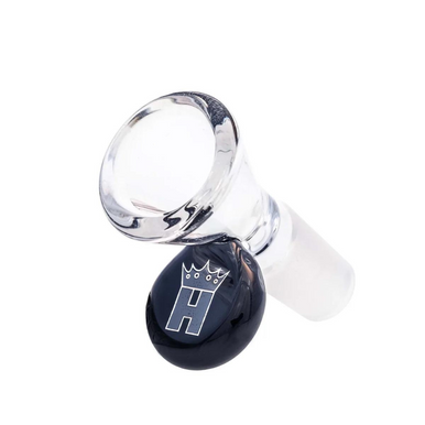 [YX12P 19 BLACK] Hoss Glass 19mm Cone Bowl w/ Colored Tab (Black)