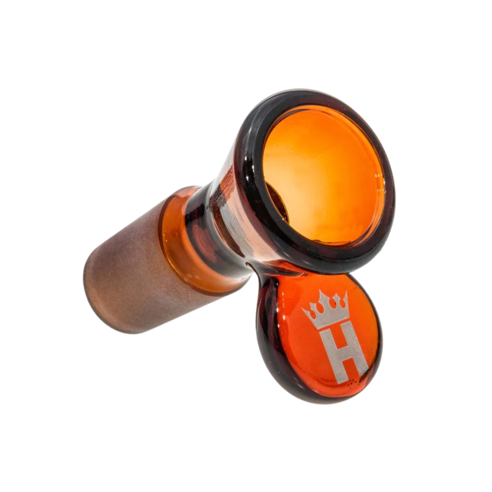 [YX12AC-19 AMBER] Hoss Glass 19mm Full Color Cone Bowl (Amber)