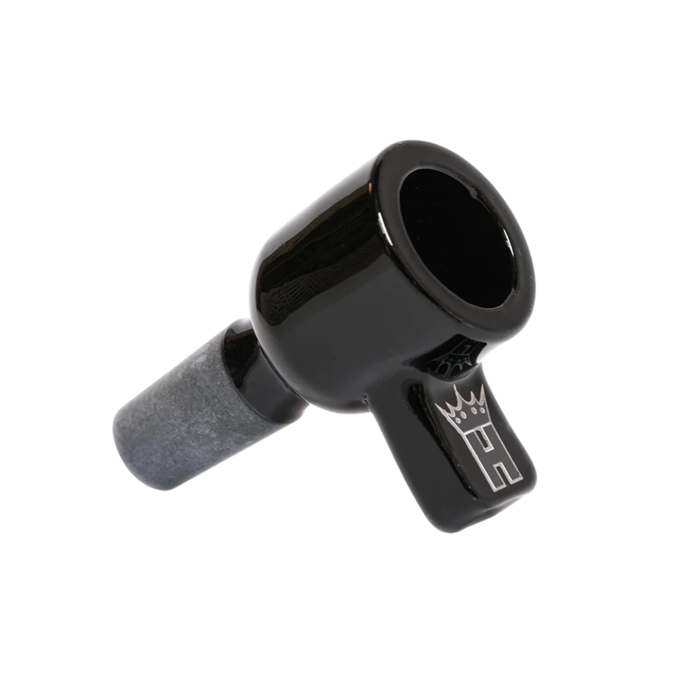 [YX101AP-19 BLACK] Hoss Glass 19mm Full Color Screen Bowl w/ Square Handle (Black)