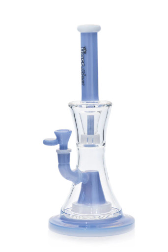 [H514-MILK BLUE] Hoss Glass Two Tone 12" Rig (Milk Blue)