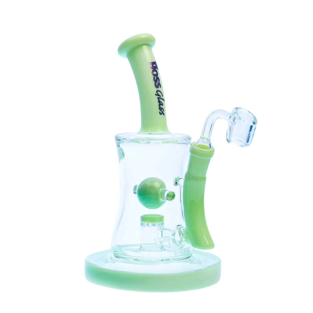 10" Hoss Glass Hourglass Marble Rig