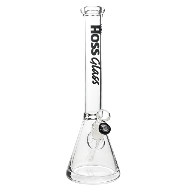 [H163 BLACK] 14" Hoss Glass Classic Beaker Tube (Black)