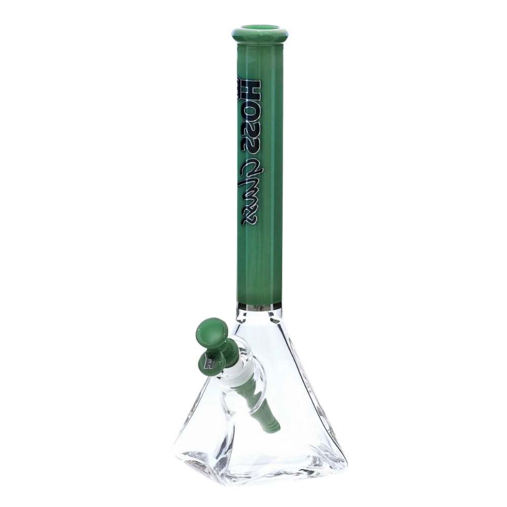 14" Hoss Glass Pyramid w/ Colored Top Tube Bong