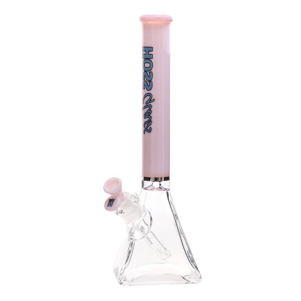 14" Hoss Glass Pyramid w/ Colored Top Tube Bong