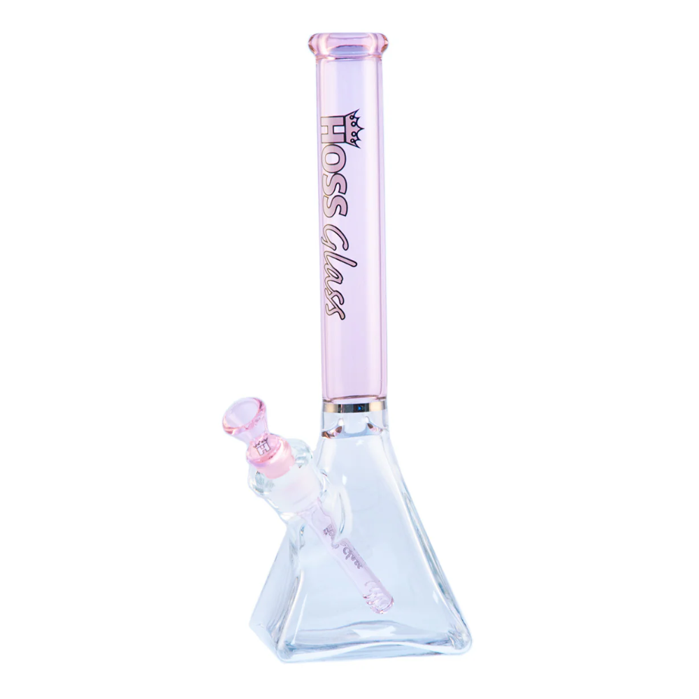 14" Hoss Glass Pyramid w/ Colored Top Tube Bong