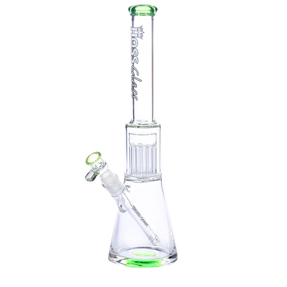 [H113C MILK GREEN] 16" Hoss Glass Colored Accent Beaker w/ 12 Arm Percolator (Milk Green)