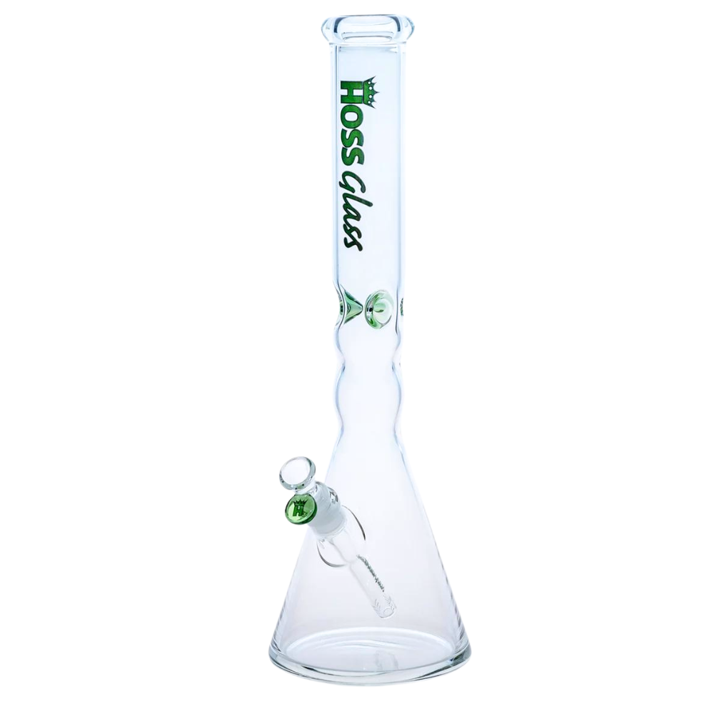 [Y042-A5 BLACK] 18" 5mm Hoss Glass Pinched Beaker (Black)