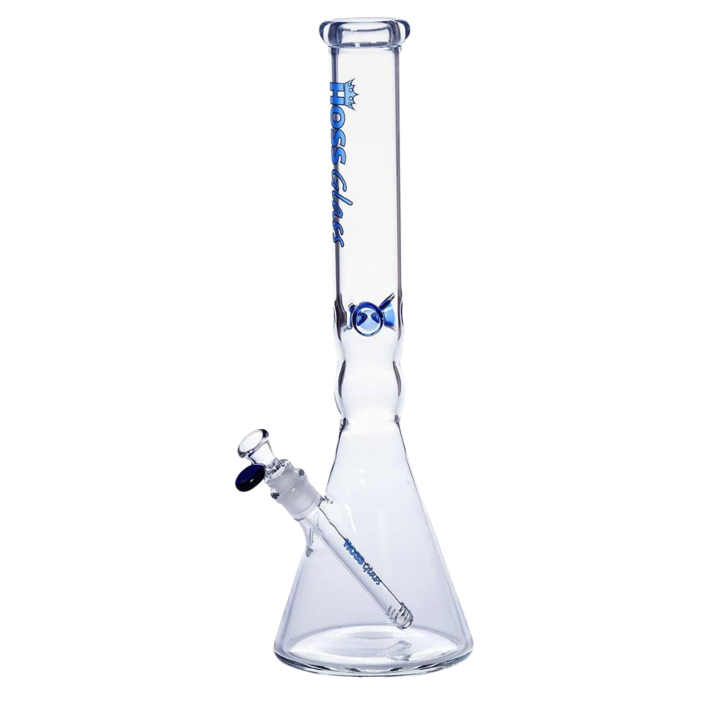 [Y042-A5 BLUE] 18" 5mm Hoss Glass Pinched Beaker (Blue)