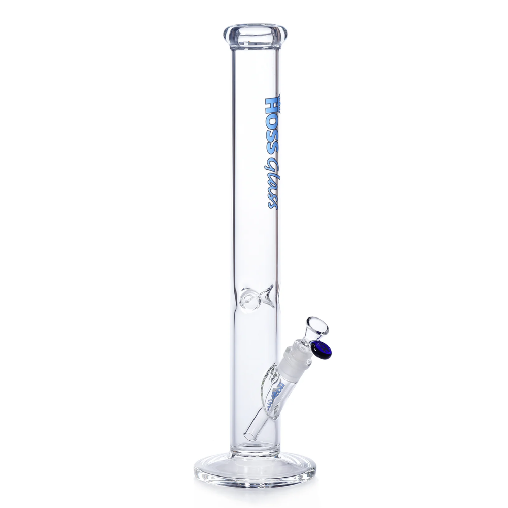 [H089 BLUE] 18" 5mm Hoss Glass Straight Tube (Blue)