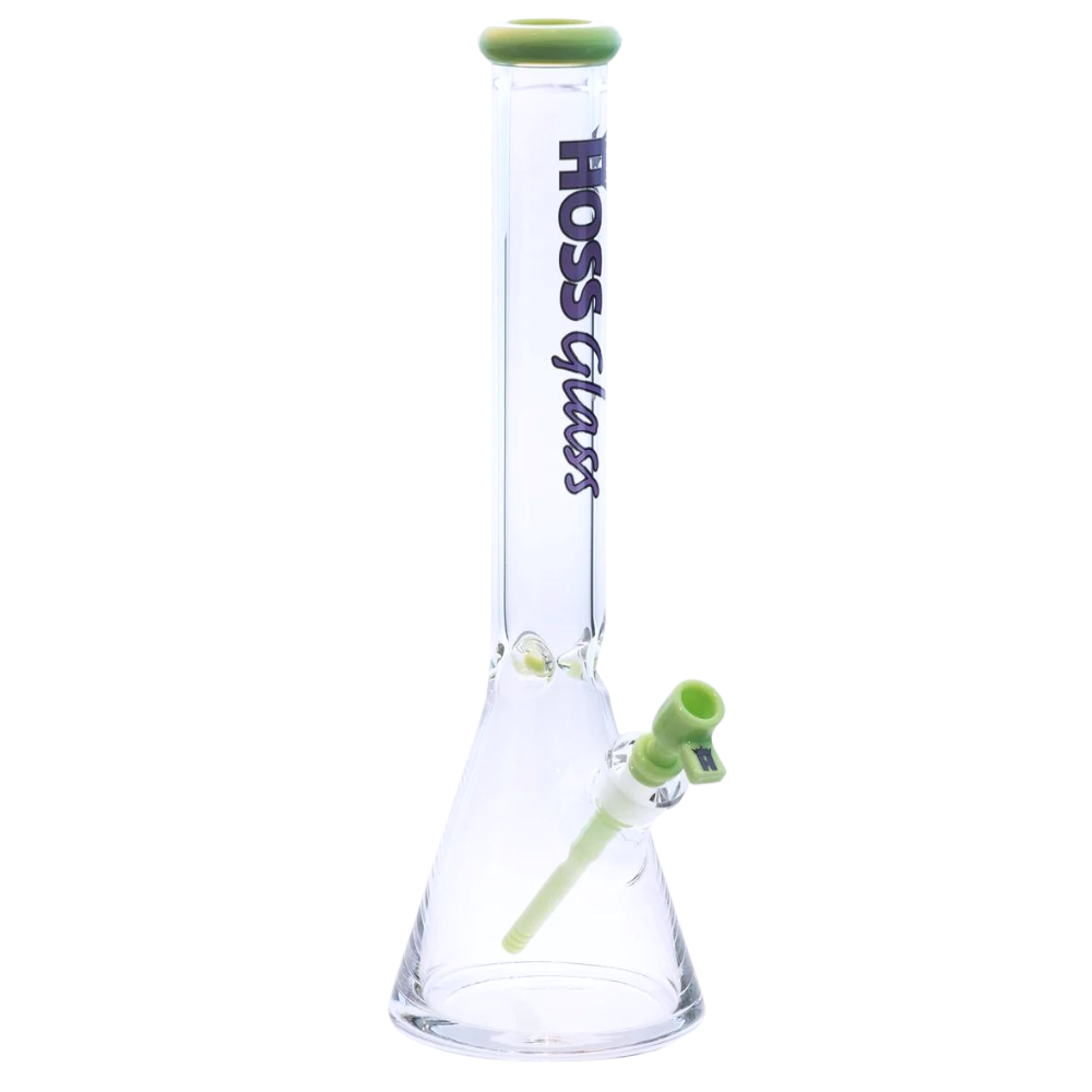 18" 7mm Hoss Glass Colored Rim Beaker