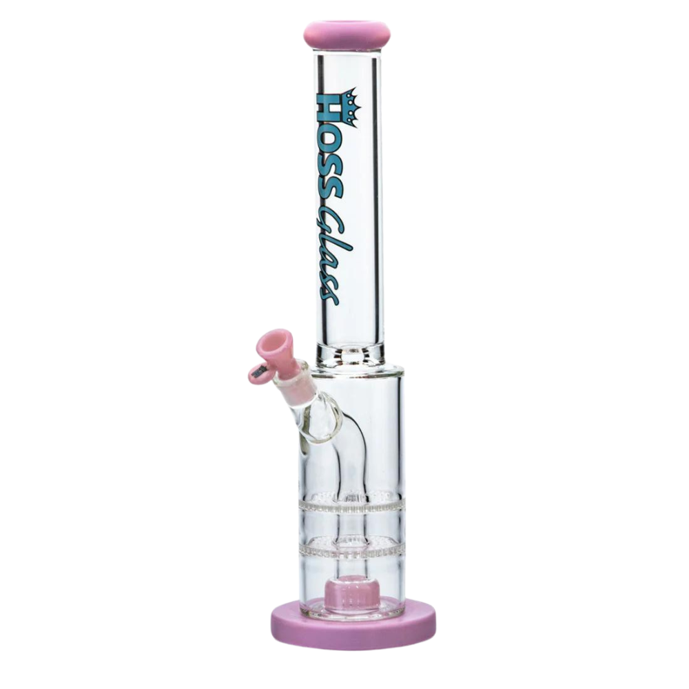 18" Hoss Glass Double Disk Straight With Removable Parts