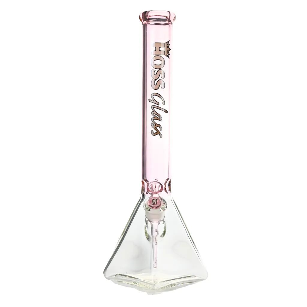 18" Hoss Glass Pyramid Beaker Half Colored