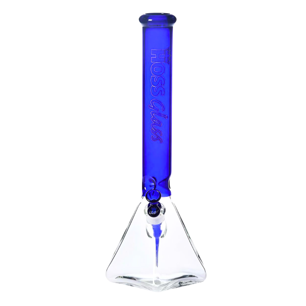18" Hoss Glass Pyramid Beaker Half Colored