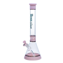 18" Hoss Glass Tri-Section Platinum Banded Beaker