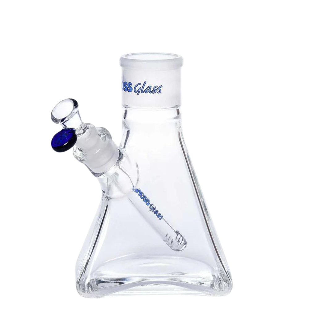 [H057 BLACK] 6" Hoss Glass Pyramid Base Glass Base (Black)