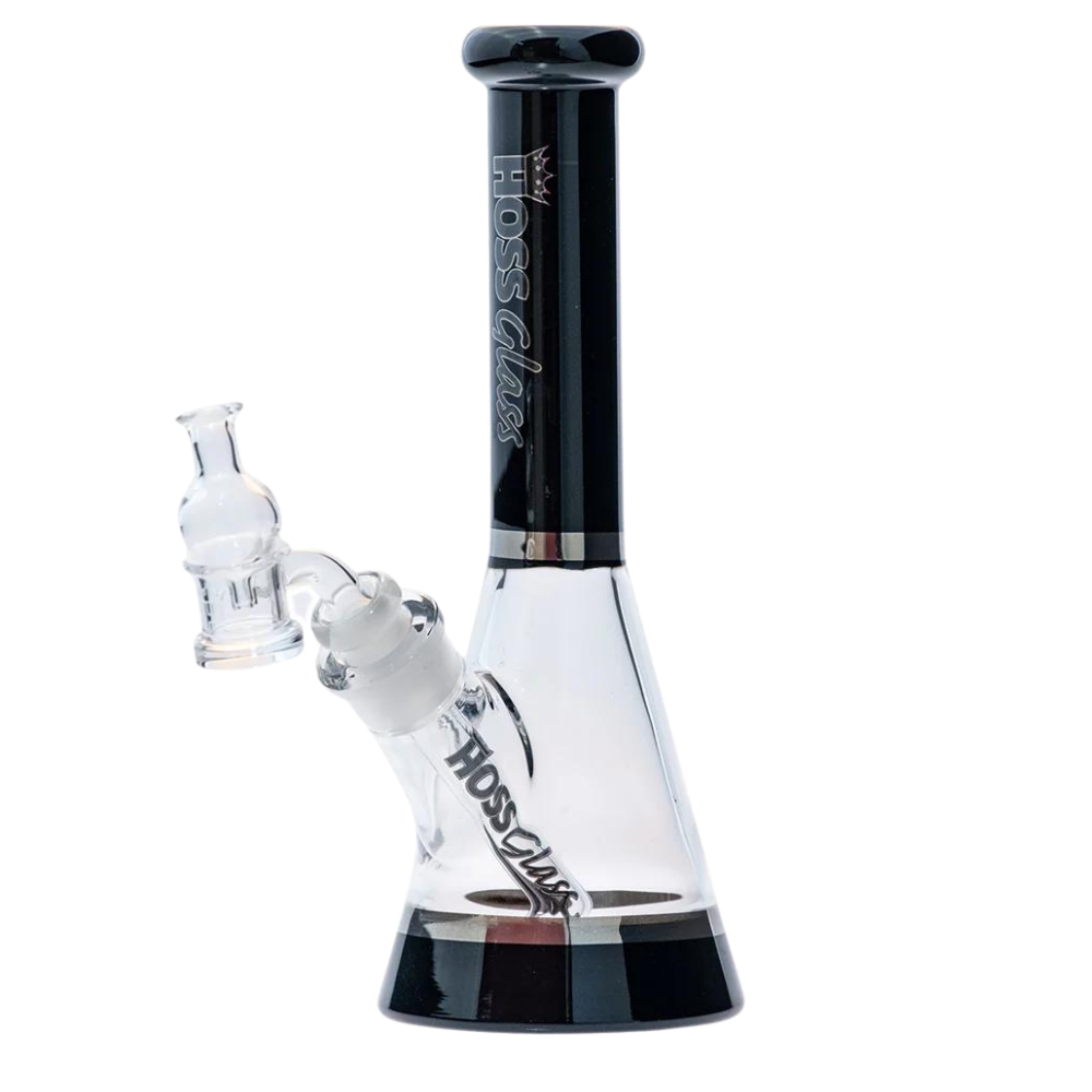 [H518 BLACK] 7.5" Hoss Glass Mini Beaker Rig (Black)