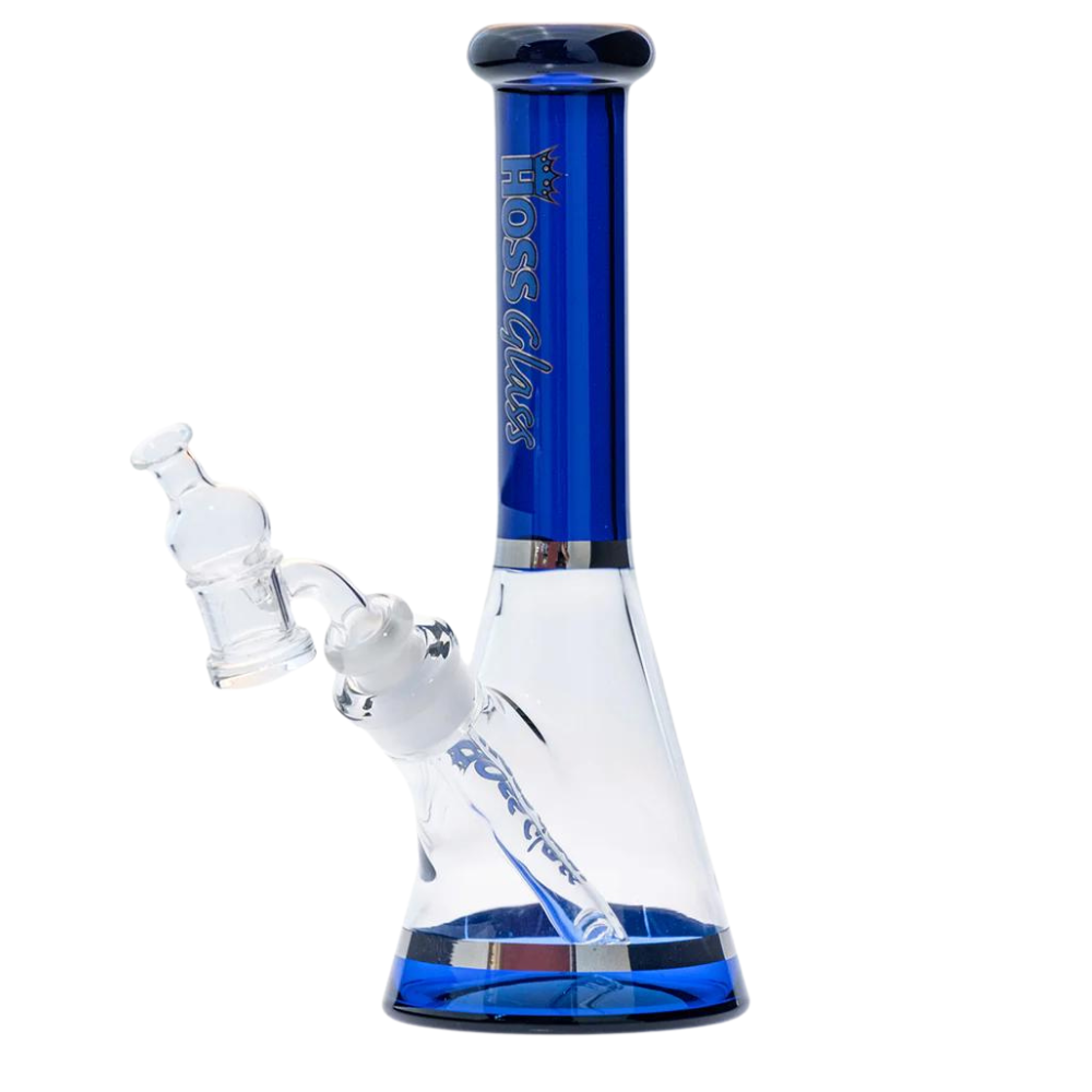 [H518 BLUE] 7.5" Hoss Glass Mini Beaker Rig (Blue)